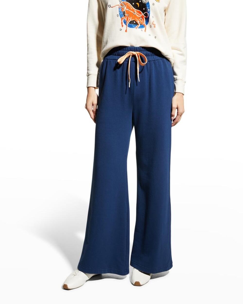 MOTHER The Knock Out Roller Hover Sweatpants Navy Size M NWT Straight Leg Lounge